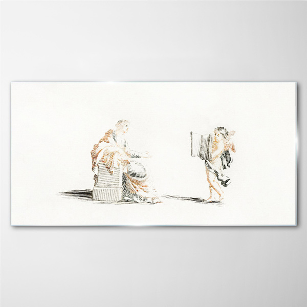 Dialogue between wise men Wall art on glass