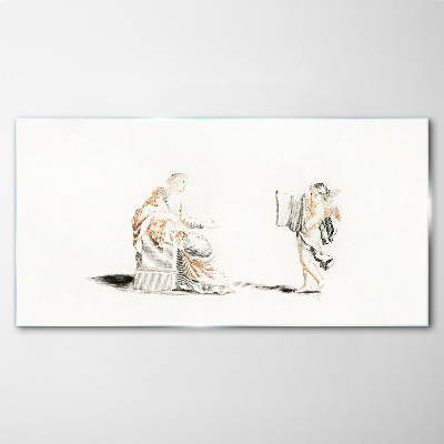 Dialogue between wise men Wall art on glass