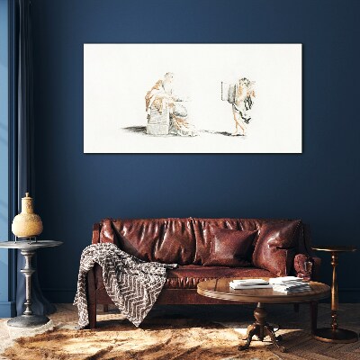 Dialogue between wise men Wall art on glass