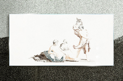 A scene from artistic life Glass art print