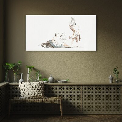 A scene from artistic life Glass art print