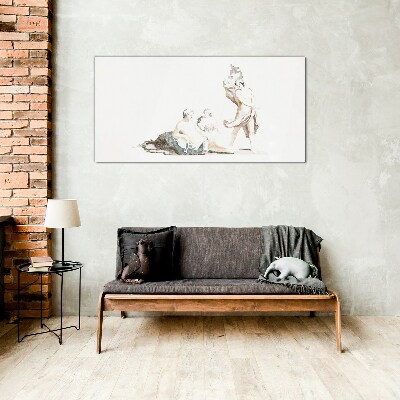 A scene from artistic life Glass art print