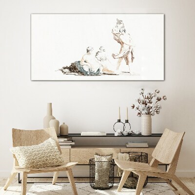 A scene from artistic life Glass art print