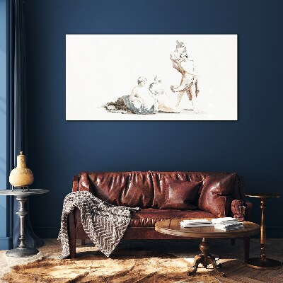 A scene from artistic life Glass art print
