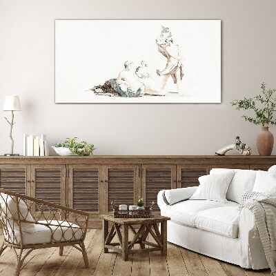 A scene from artistic life Glass art print
