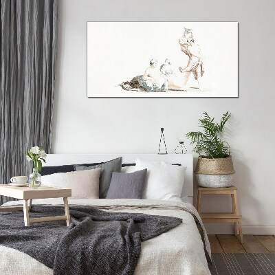 A scene from artistic life Glass art print