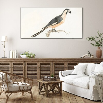 Bird on a branch Glass art print