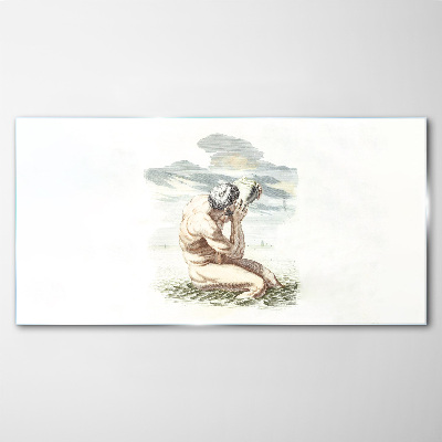 Figure mythology Glass Print