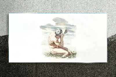 Figure mythology Glass Print