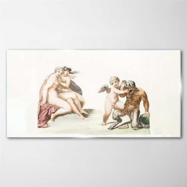 A mythological meeting in the glow of love Glass art print