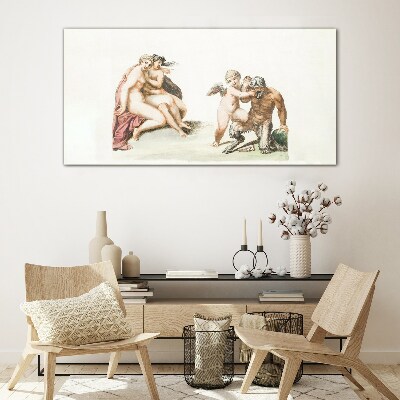 A mythological meeting in the glow of love Glass art print