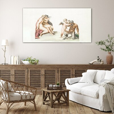 A mythological meeting in the glow of love Glass art print