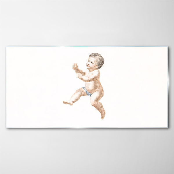 A happy toddler on the move Wall art on glass