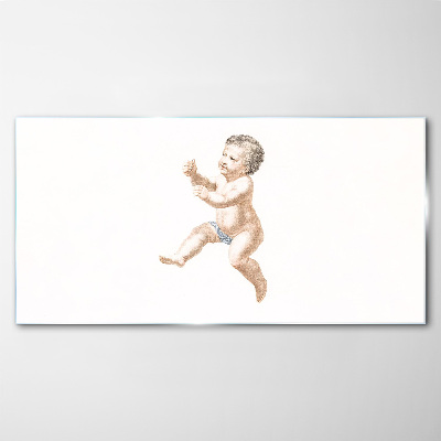 A happy toddler on the move Wall art on glass