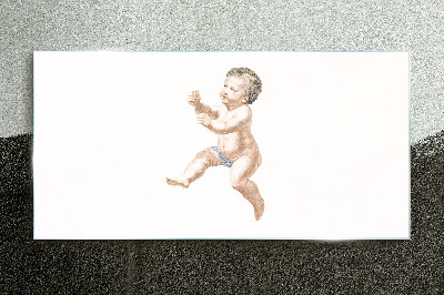 A happy toddler on the move Wall art on glass