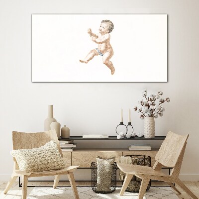 A happy toddler on the move Wall art on glass