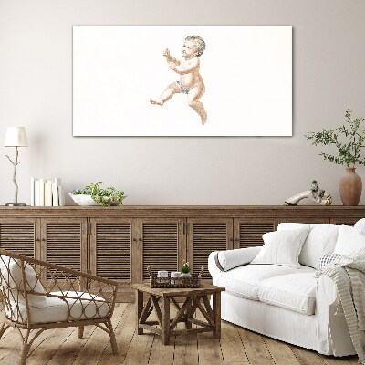 A happy toddler on the move Wall art on glass