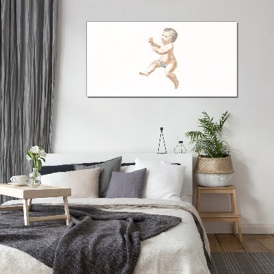 A happy toddler on the move Wall art on glass