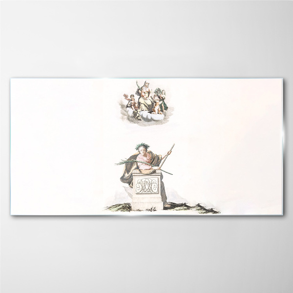 Mythological inspirations in pastel tones Glass art print