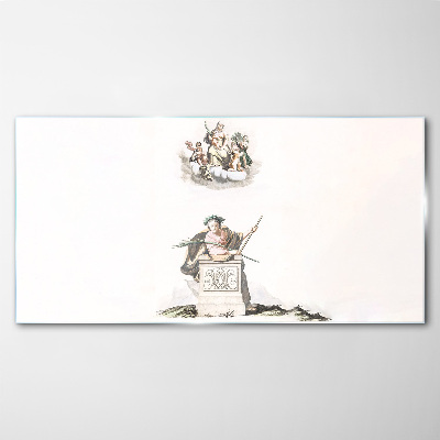 Mythological inspirations in pastel tones Glass art print