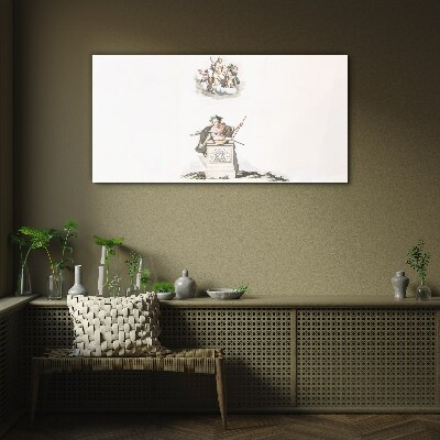 Mythological inspirations in pastel tones Glass art print
