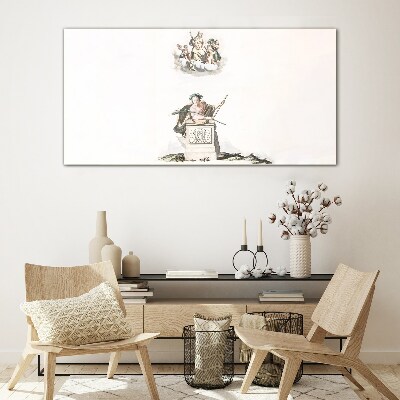 Mythological inspirations in pastel tones Glass art print