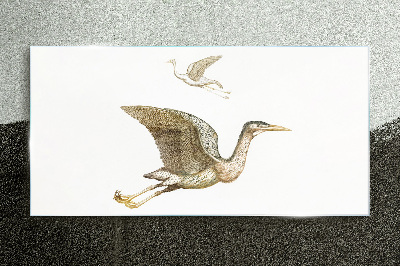 Bird's flight over calm water Wall art on glass