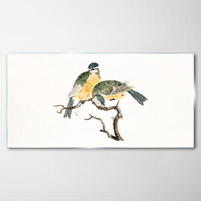 Drawing animals birds Glass Print