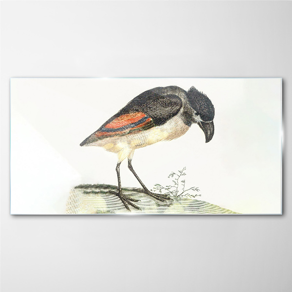 A bird against a natural background Wall art on glass