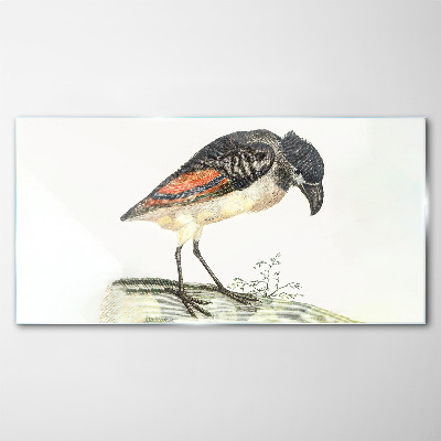 A bird against a natural background Wall art on glass
