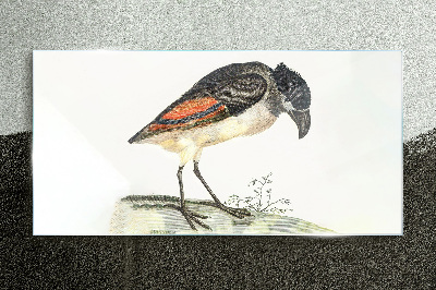 A bird against a natural background Wall art on glass