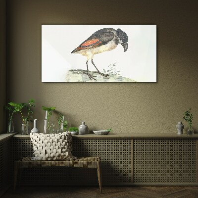 A bird against a natural background Wall art on glass
