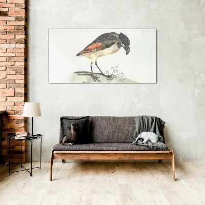 A bird against a natural background Wall art on glass
