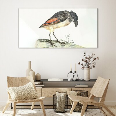 A bird against a natural background Wall art on glass