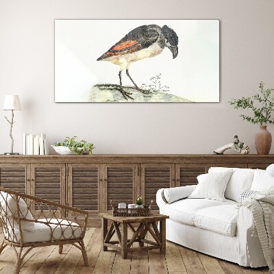 A bird against a natural background Wall art on glass
