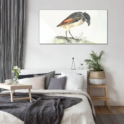 A bird against a natural background Wall art on glass