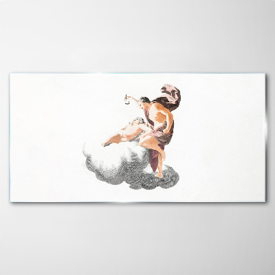 Angel on a cloud Glass art print