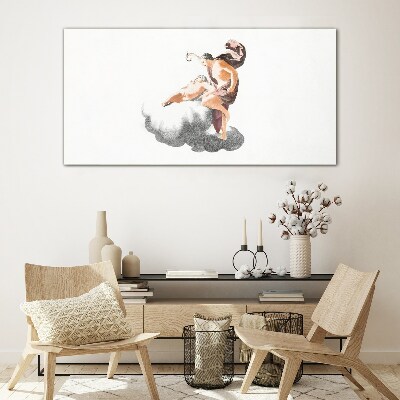 Angel on a cloud Glass art print