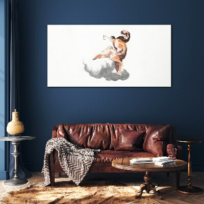 Angel on a cloud Glass art print