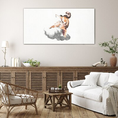 Angel on a cloud Glass art print