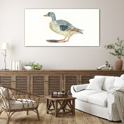 Duck in pastel shades Glass art print