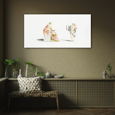 Conversation with an angel Glass art print