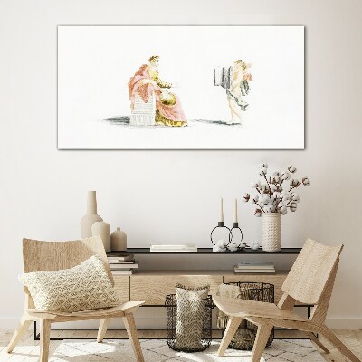 Conversation with an angel Glass art print