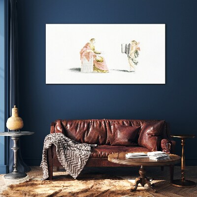 Conversation with an angel Glass art print