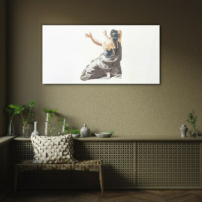 Figure soldier Glass Print