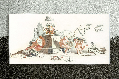Mythological scene with characters Glass art print