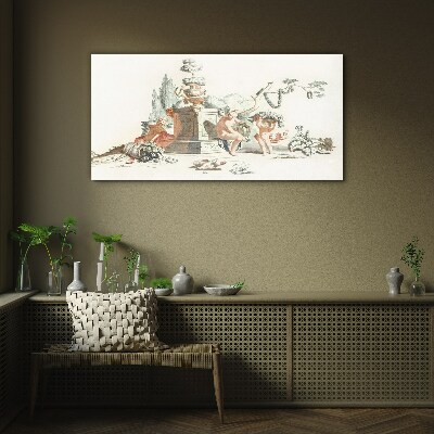 Mythological scene with characters Glass art print