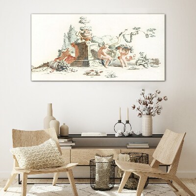 Mythological scene with characters Glass art print
