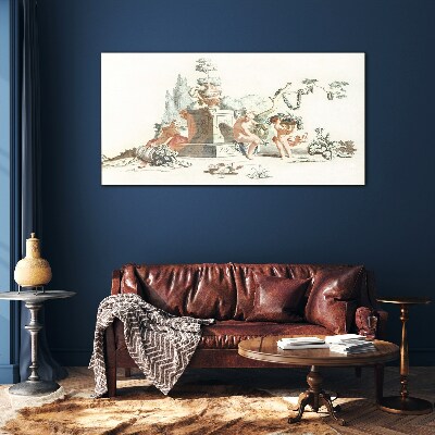 Mythological scene with characters Glass art print