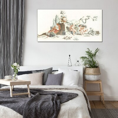 Mythological scene with characters Glass art print